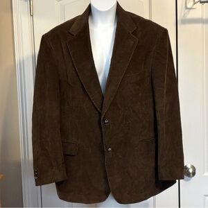 Vintage Wide Wale Brown Corduroy 2-Button Blazer Jacket READ DESCRIPTION